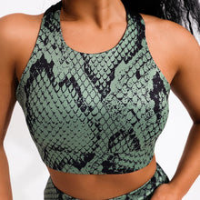 Load image into Gallery viewer, 2 Piece Snake Print Yoga Set
